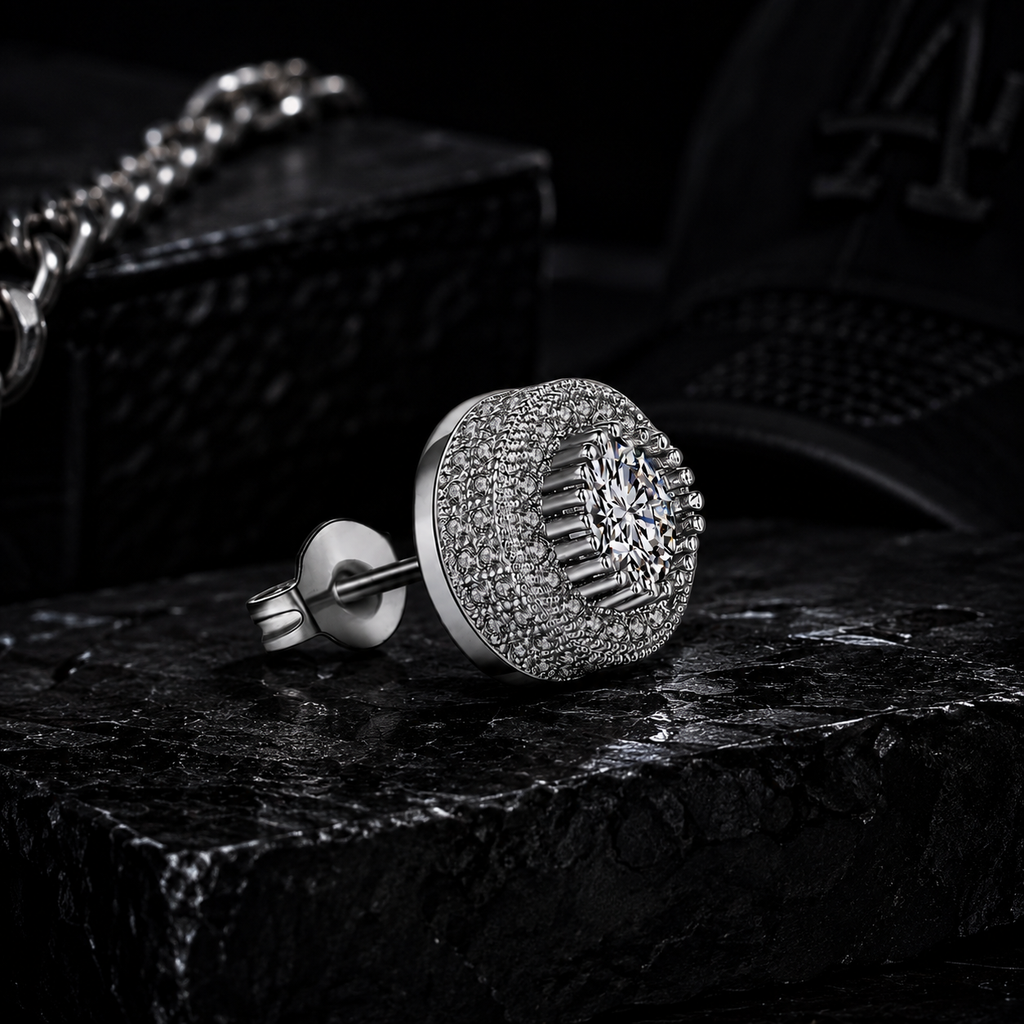 DIAMOND SILVER TIDBIT EARRING
