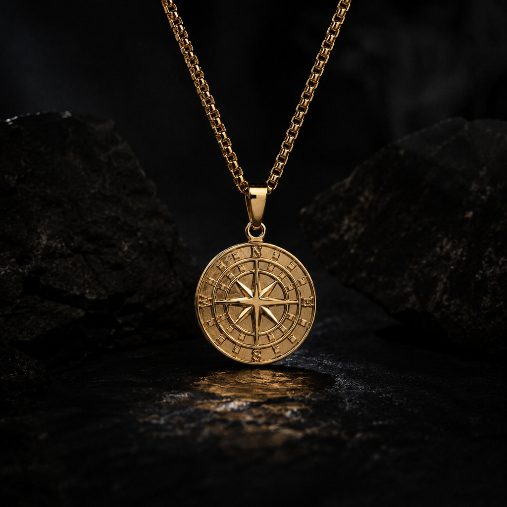BLACK PEARL COMPASS PENDANT