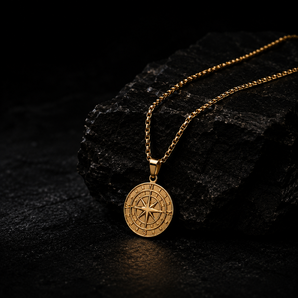 BLACK PEARL COMPASS PENDANT