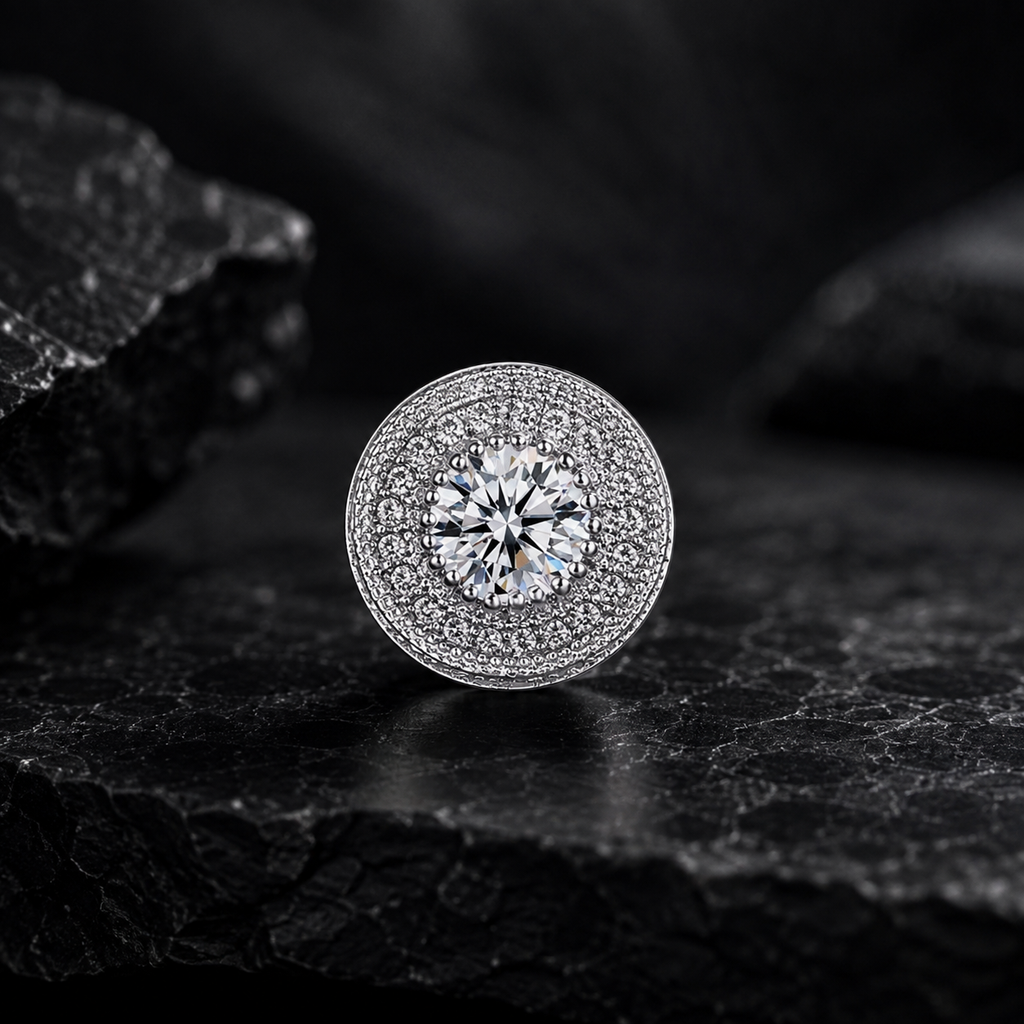 DIAMOND SILVER TIDBIT EARRING