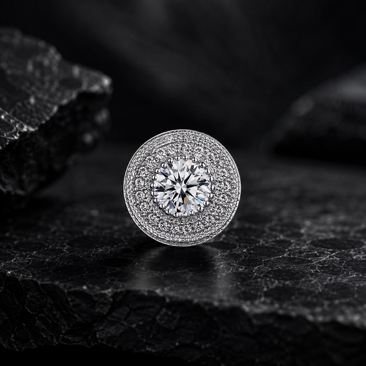DIAMOND SILVER TIDBIT EARRING