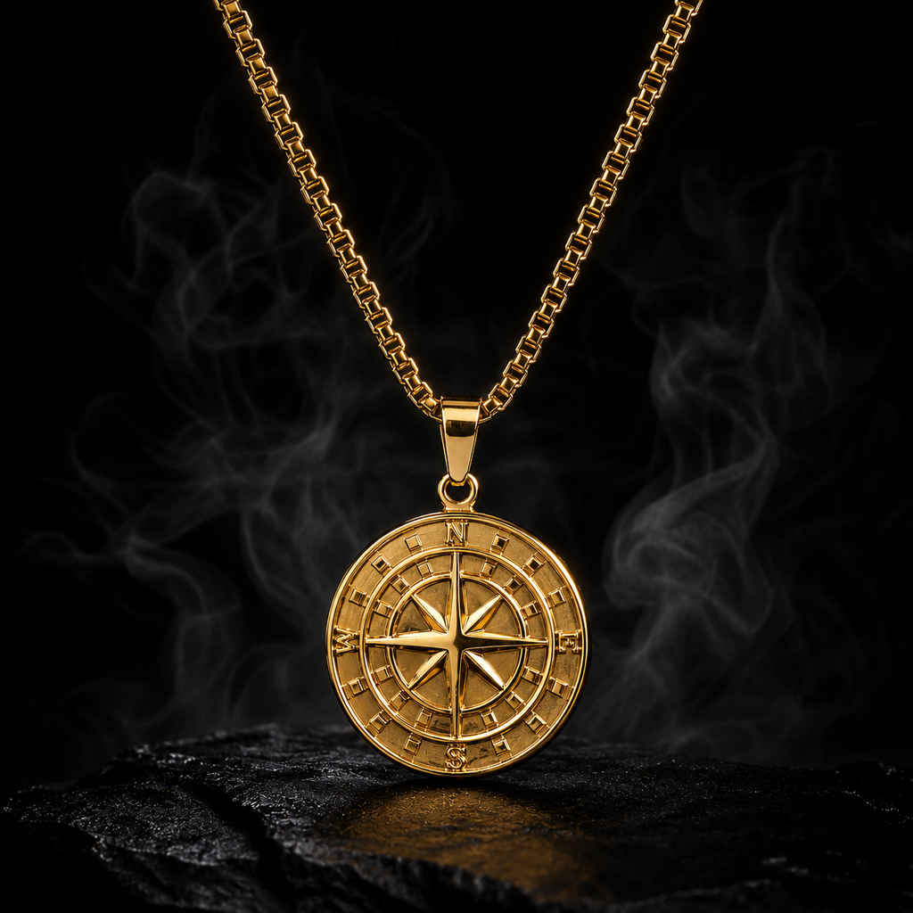 BLACK PEARL COMPASS PENDANT