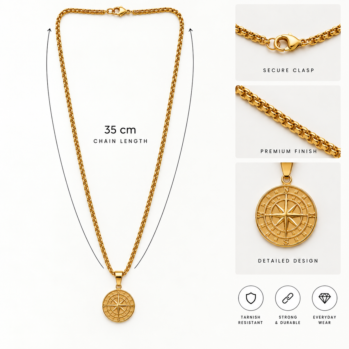 BLACK PEARL COMPASS PENDANT